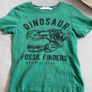 green dinosaur tee